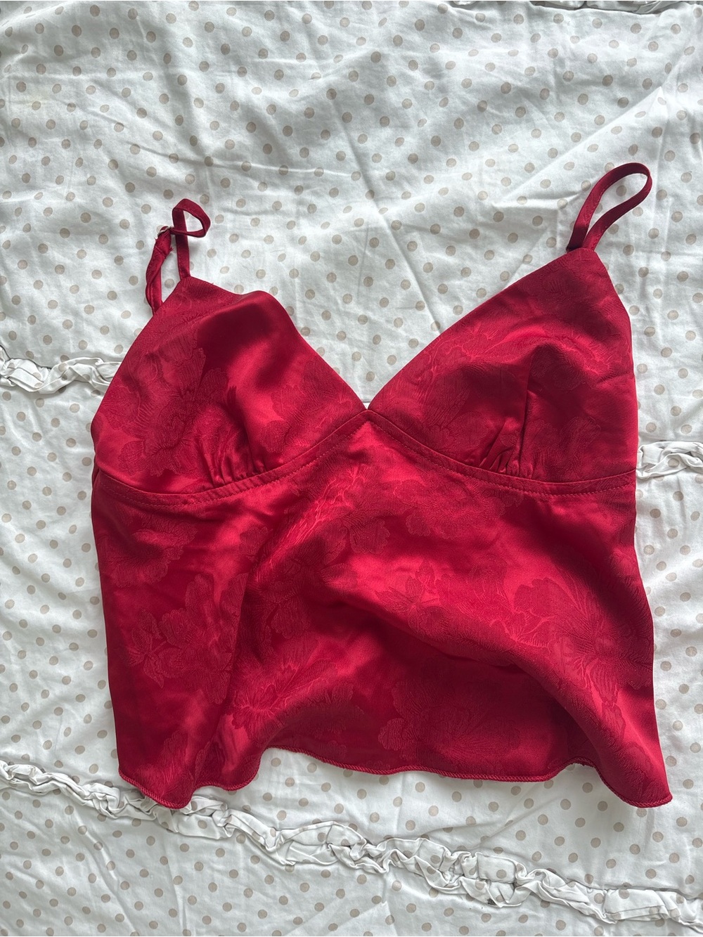 Motel Rocks Red Satin Floral Camisole